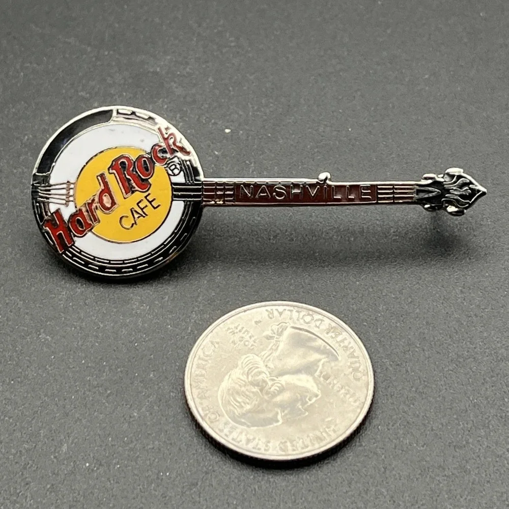 Hard Rock Cafe Nashville Tennessee Banjo Lapel Hat Pin‎